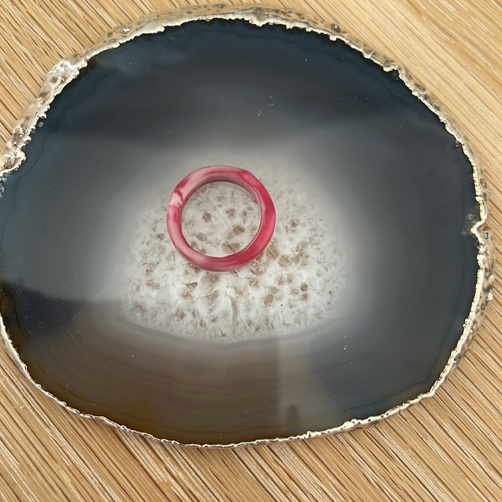 Dinosaur Designs Resin Pink Ring Sz 6.5